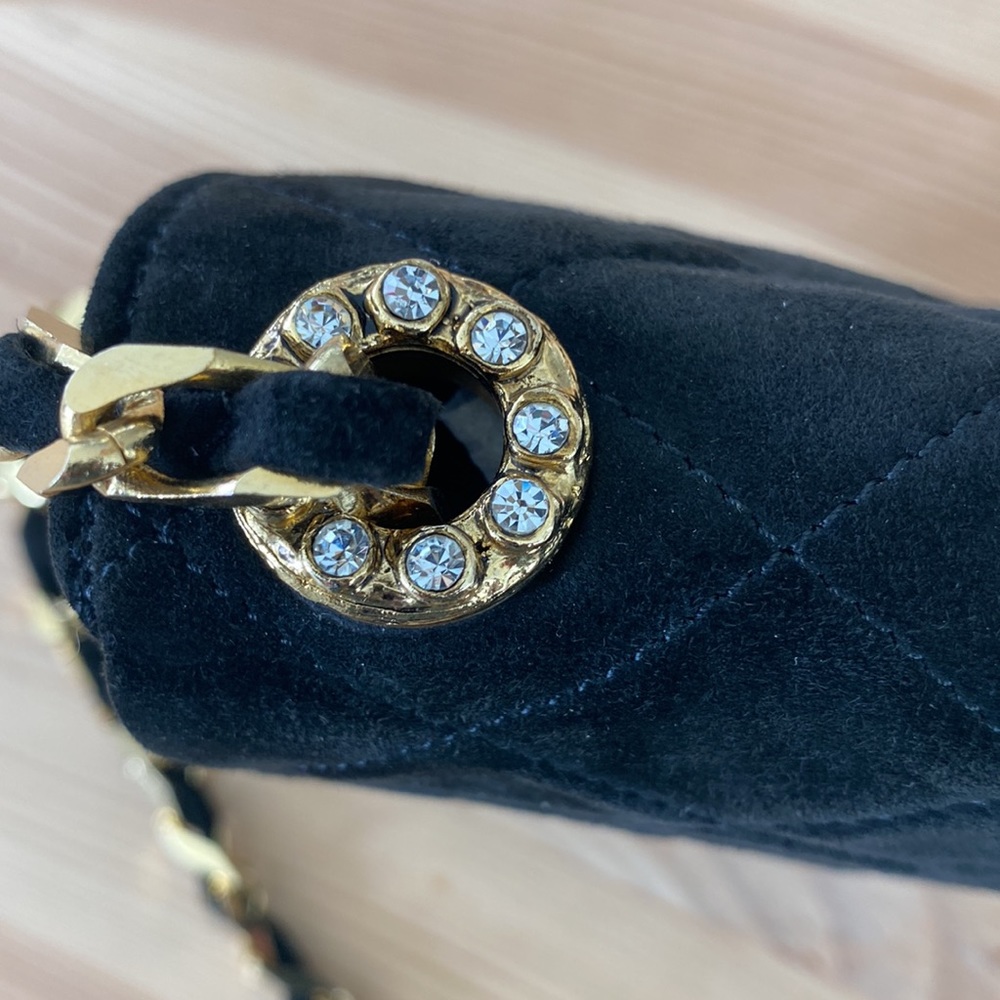Vintage Black Suède Chanel evening purse - Picture 11 of 13